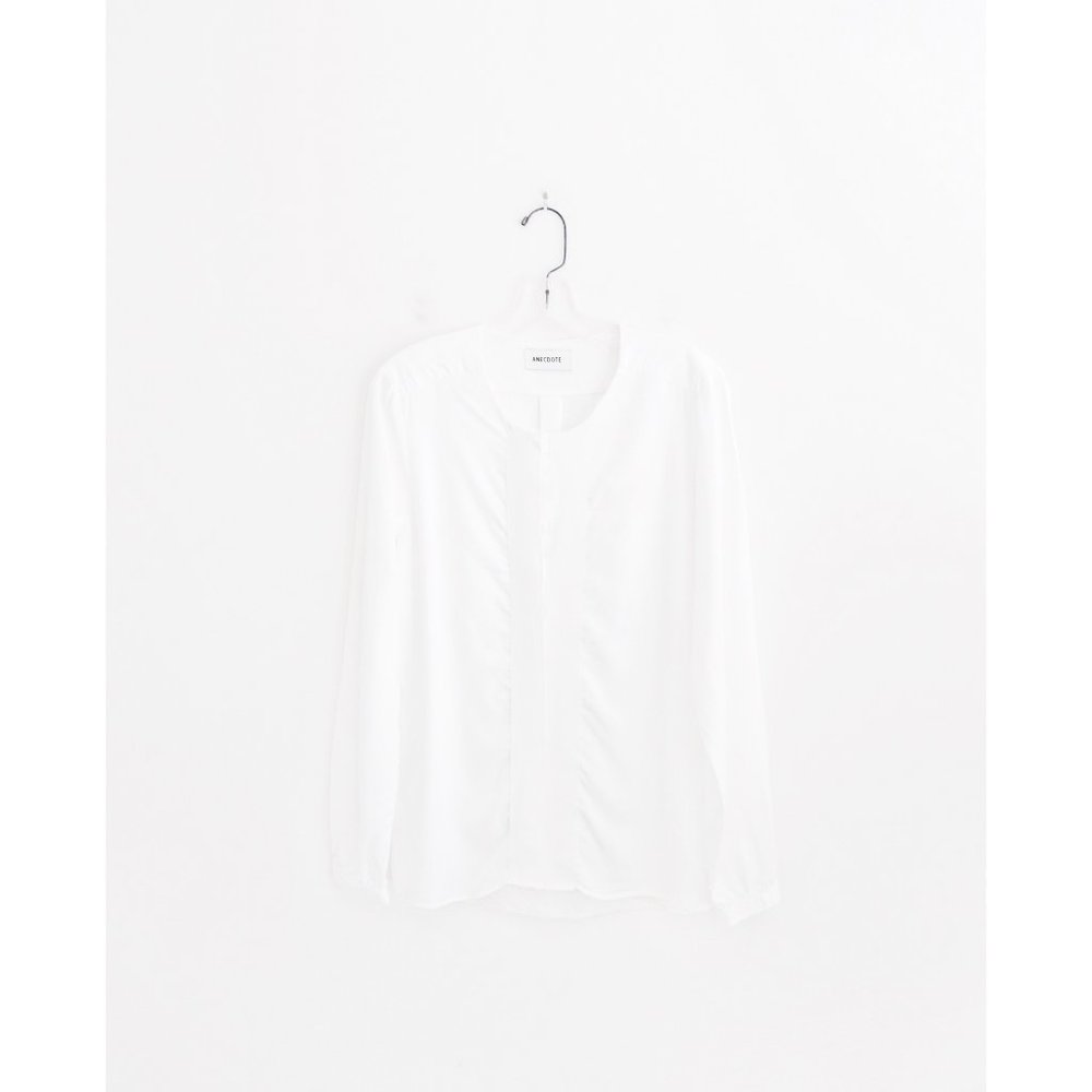 Anecdote White Long Sleeve Button Down Blouse 10